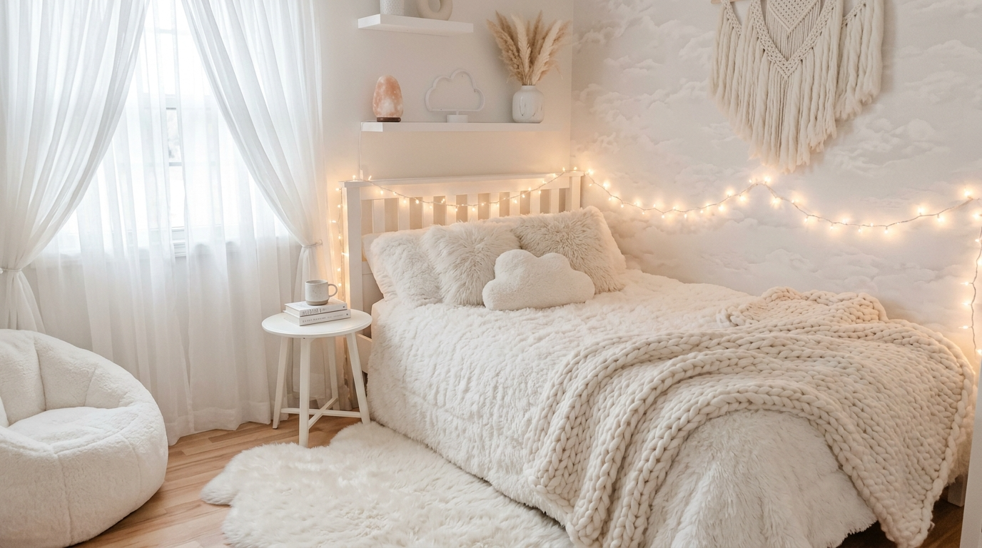 Create a cozy corner with a chair and a lamp